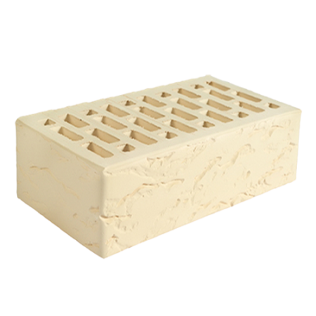 Кирпич лицевой пустотелый Норский 1,4НФ слоновая кость рифленый